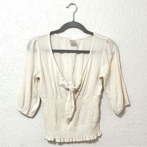 No boundaries cream boho top size small